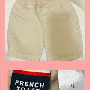 French Toast Khaki Girls Bermuda Shorts & 2 crop tops